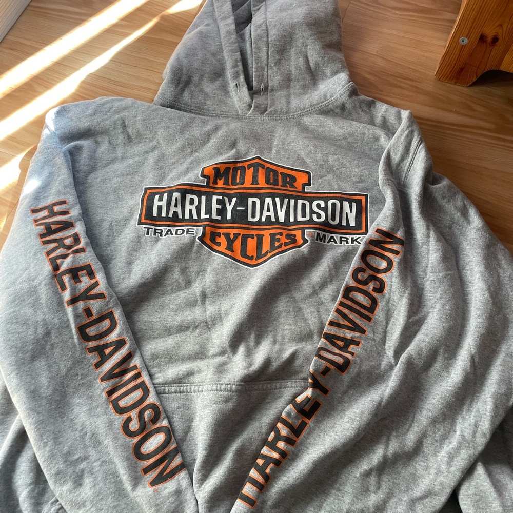 SOLD Harley-Davidson Gray Sweatshirt with Orange Accents 2XL